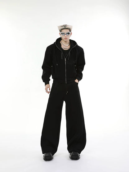 Solid color setup pants