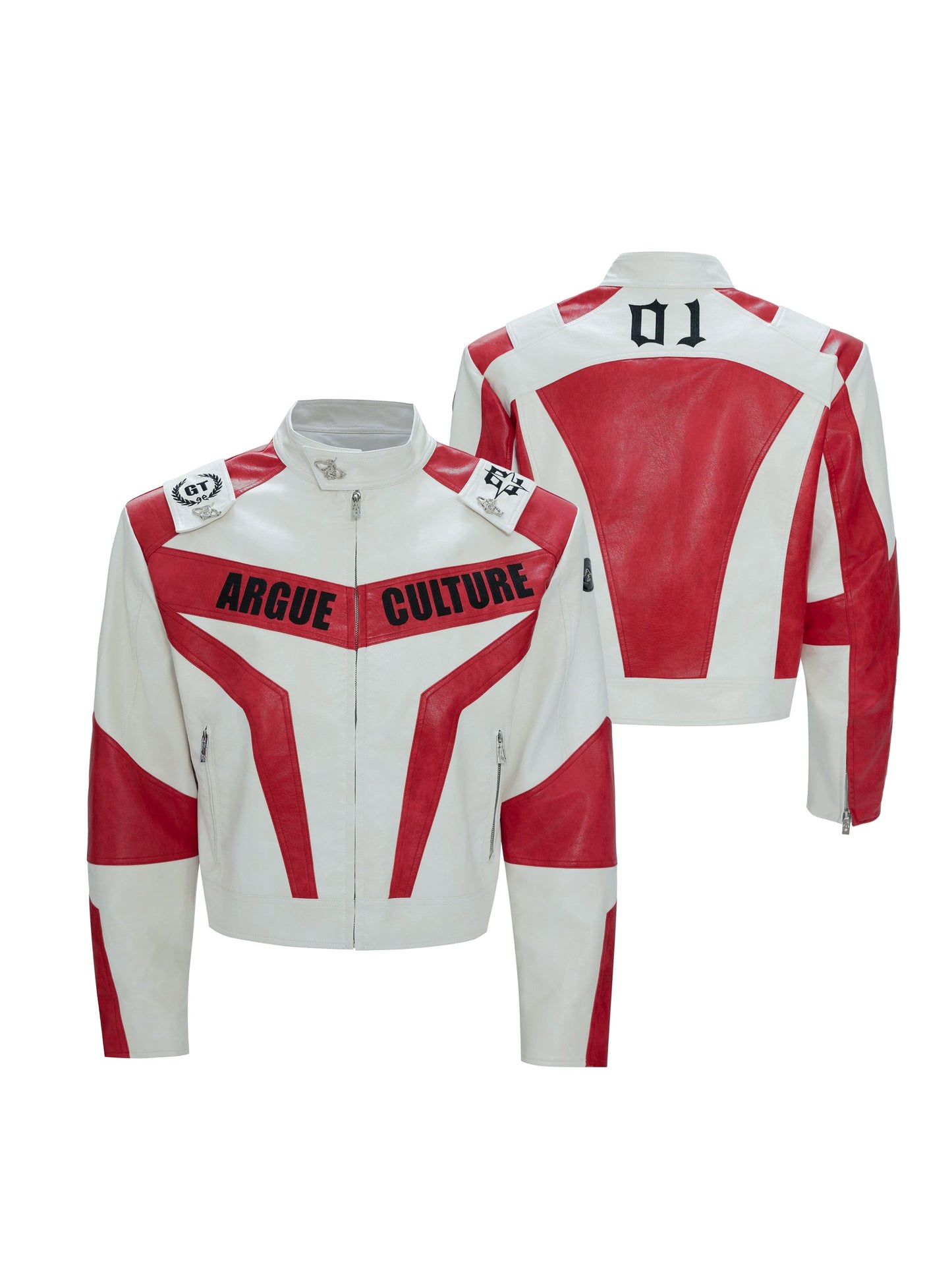 Argue culture classic moto racing leather jacket