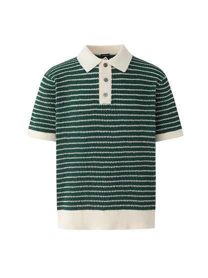 MRCYC color stripe knit short sleeve polo shirt