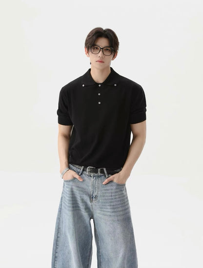 Buttons designed casual polo shirt