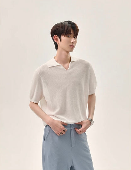 Radiance minimalist style knitted polo shirt