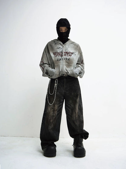 Dirty mask removable gloves hoodie