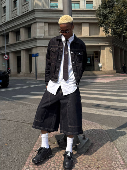 Sewn original cow washed denim jacket