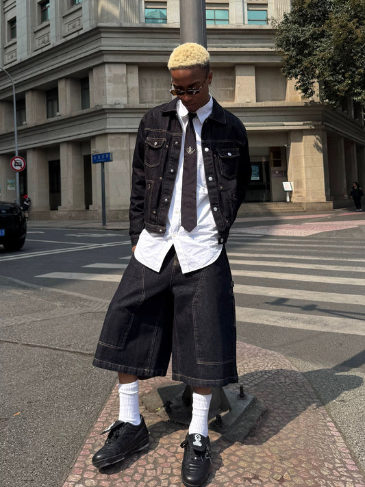 Sewn original cow washed denim jacket