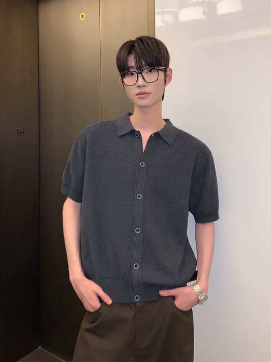 Midnight mood knit polo for urban gentleman