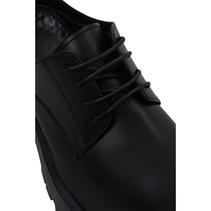 Square headed elevating leather shoes