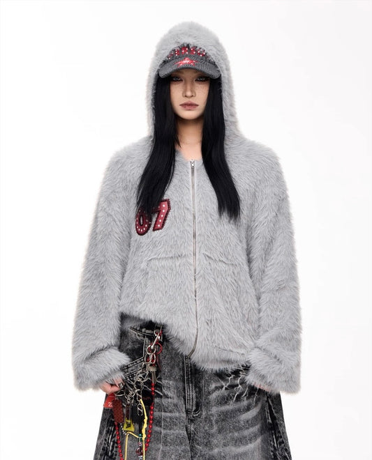 Mink fur 07 relaxed hoodie