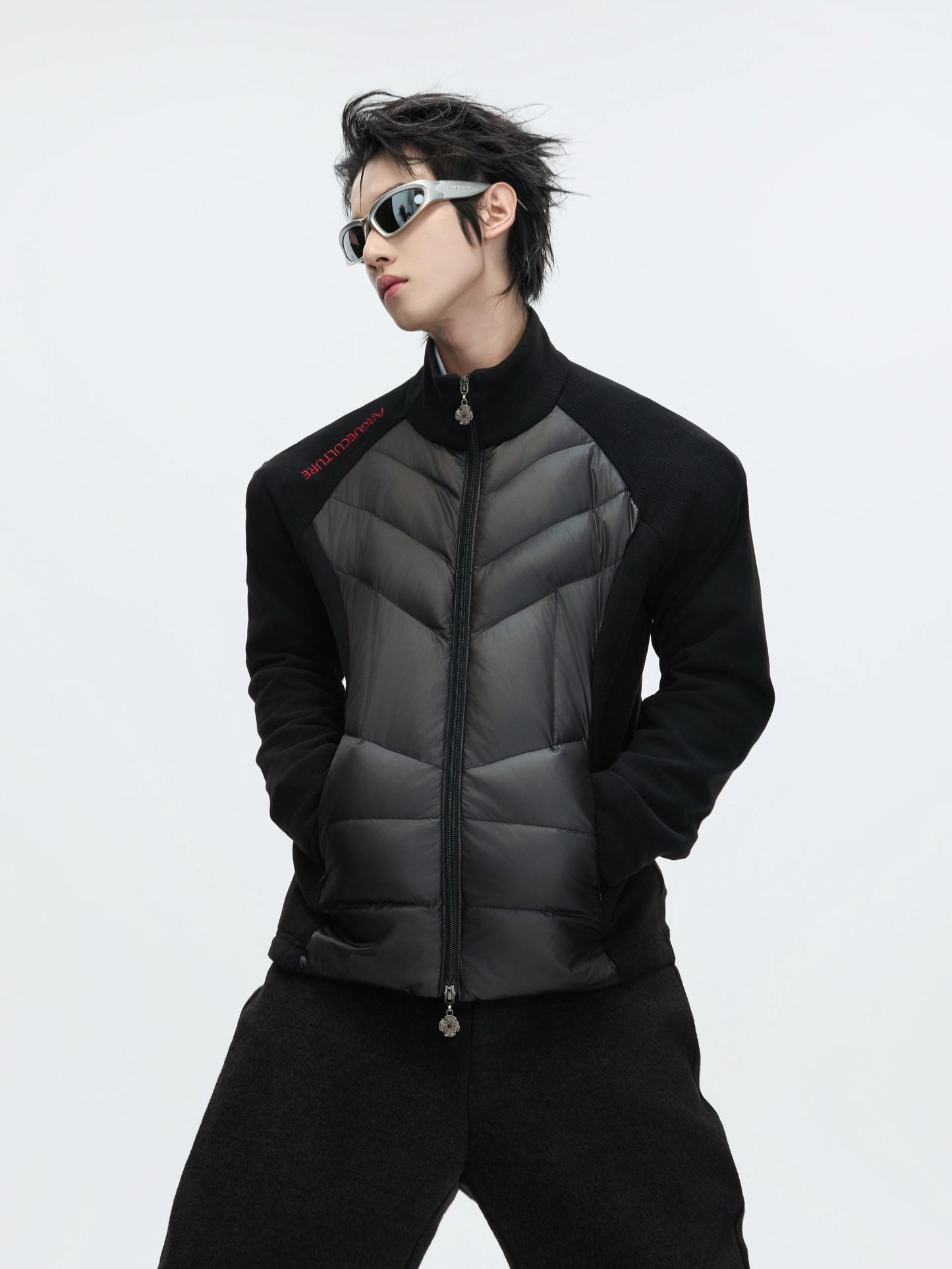 Arctic edge futuristic tech puffer jacket