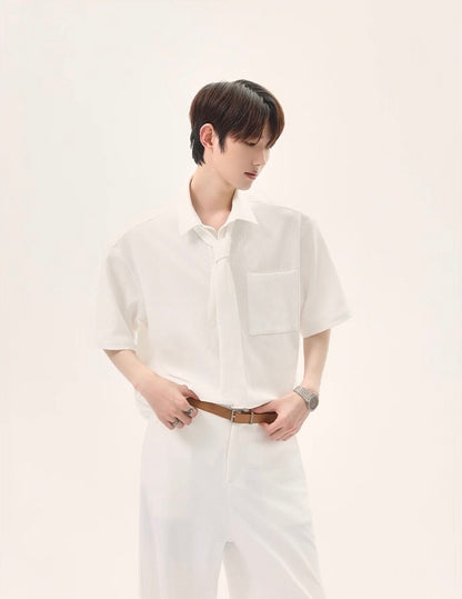Zephyr luxe detachable bow tie set up shirt