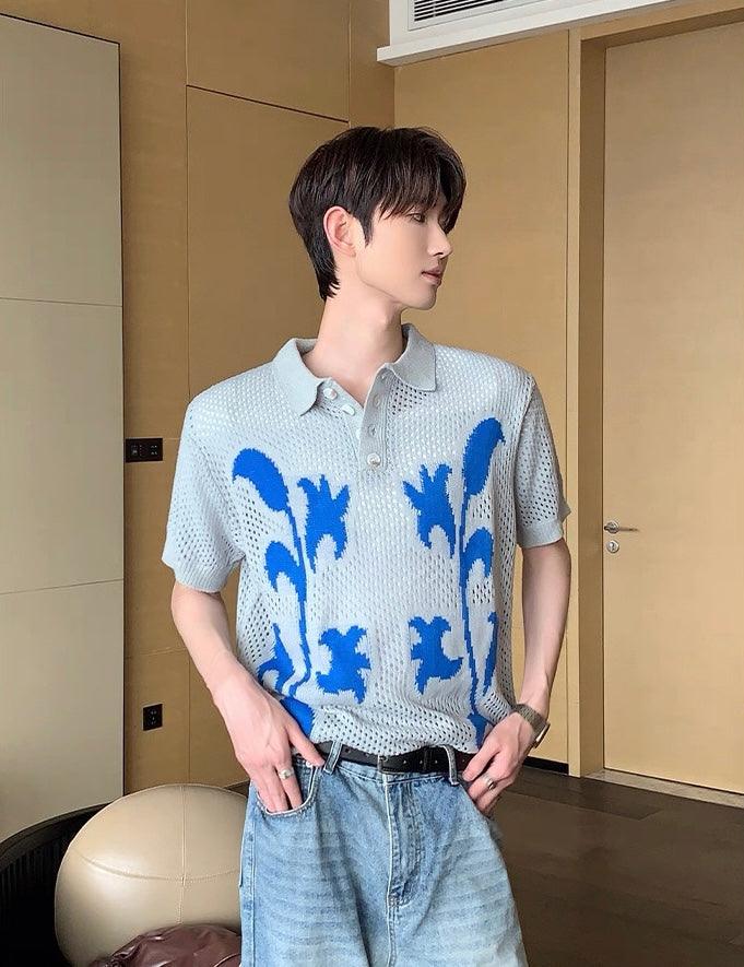 Mystique seoul summer knit polo shirt