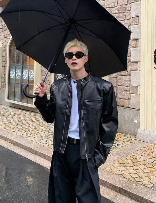 Edge classic rebel streetwear leather jacket