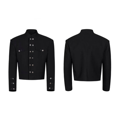Obsidian archive military cut buttoned cropped jacket