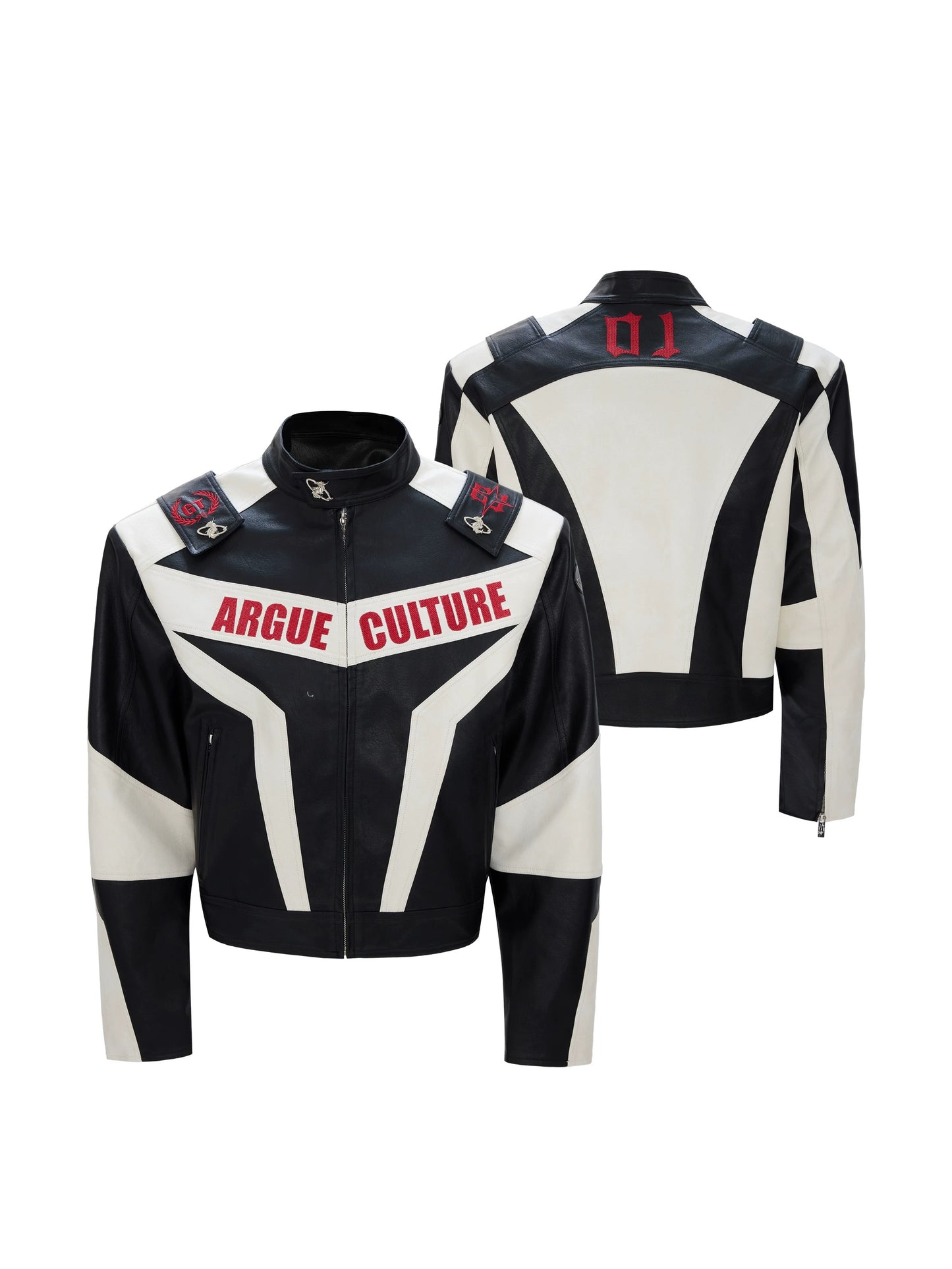 Argue culture classic moto racing leather jacket