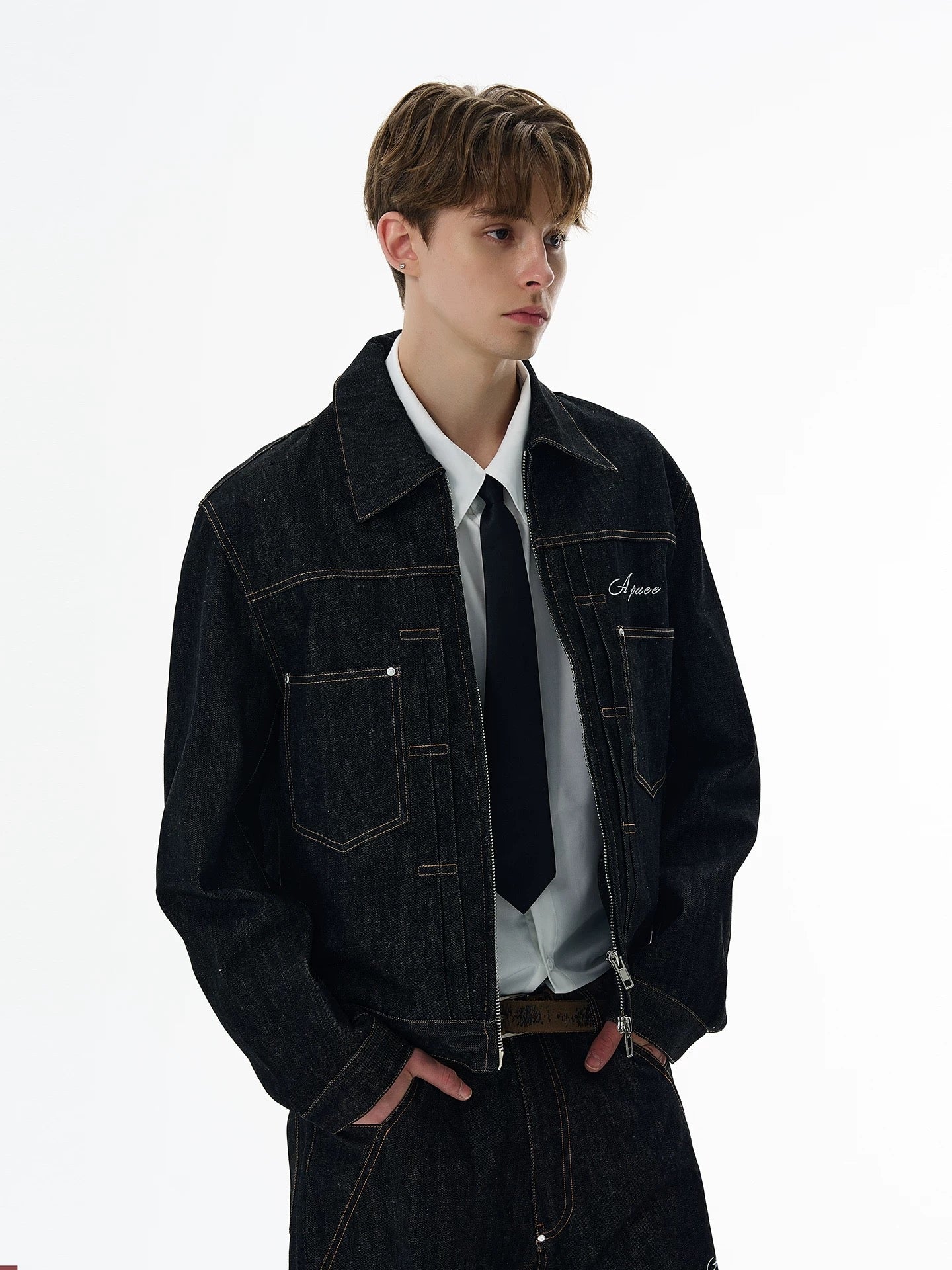 Silent line contemporary denim setup jacket