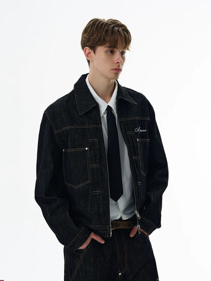 Silent line contemporary denim setup jacket