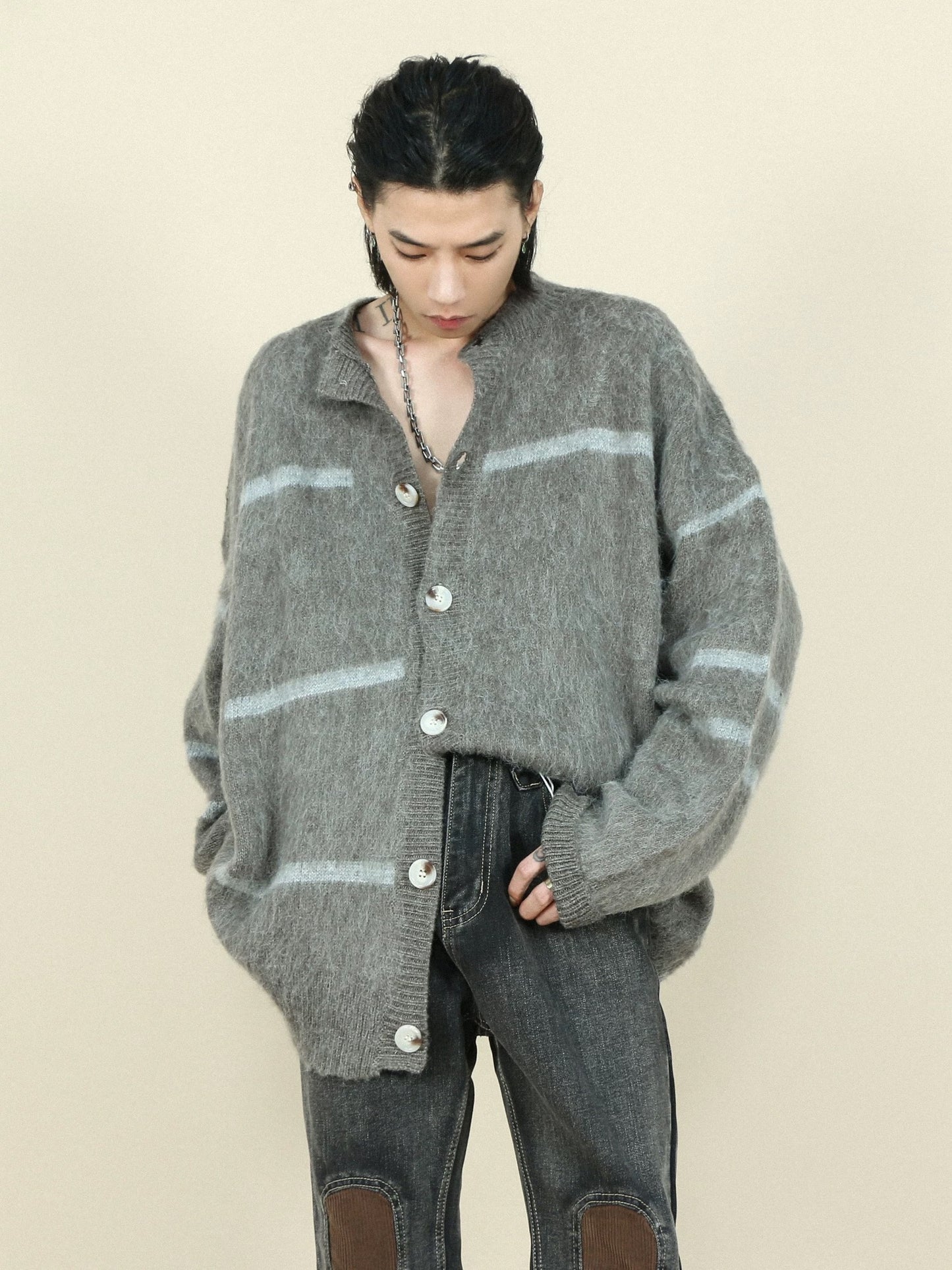 Casual border cardigan