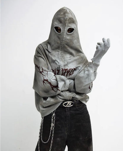 Dirty mask removable gloves hoodie